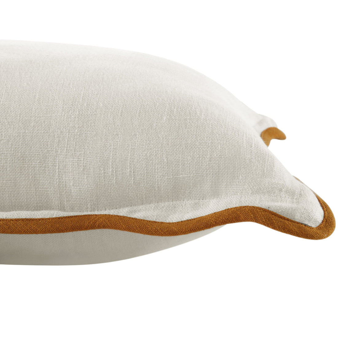 Evie Linen Butterscotch Scalloped Square Pillow