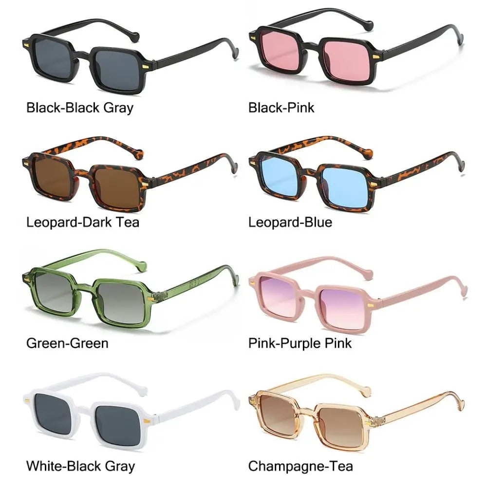 Retro Rivet Gradient Square Sunglasses - UV400 Protection Unisex Eyewear for Sports and Fashion